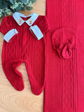 Saída Maternidade Tricot  Luan - Vermelho