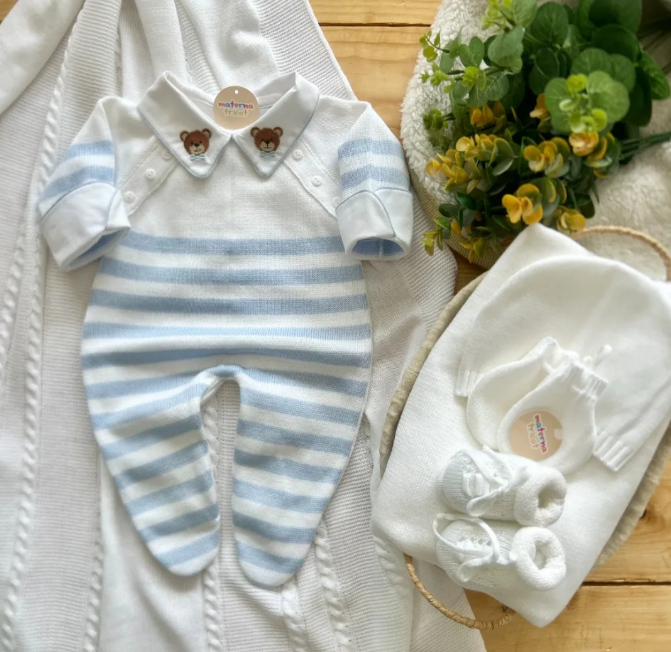 Saída Maternidade Tricot Raglan Listras