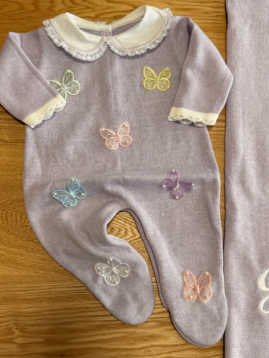 Saída Maternidade Tricot Borboletas