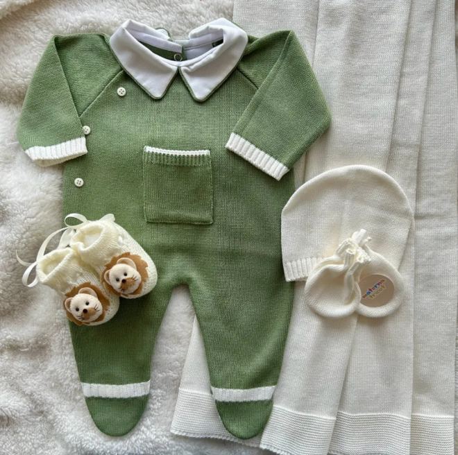 Saída Maternidade Tricot Bolsinho