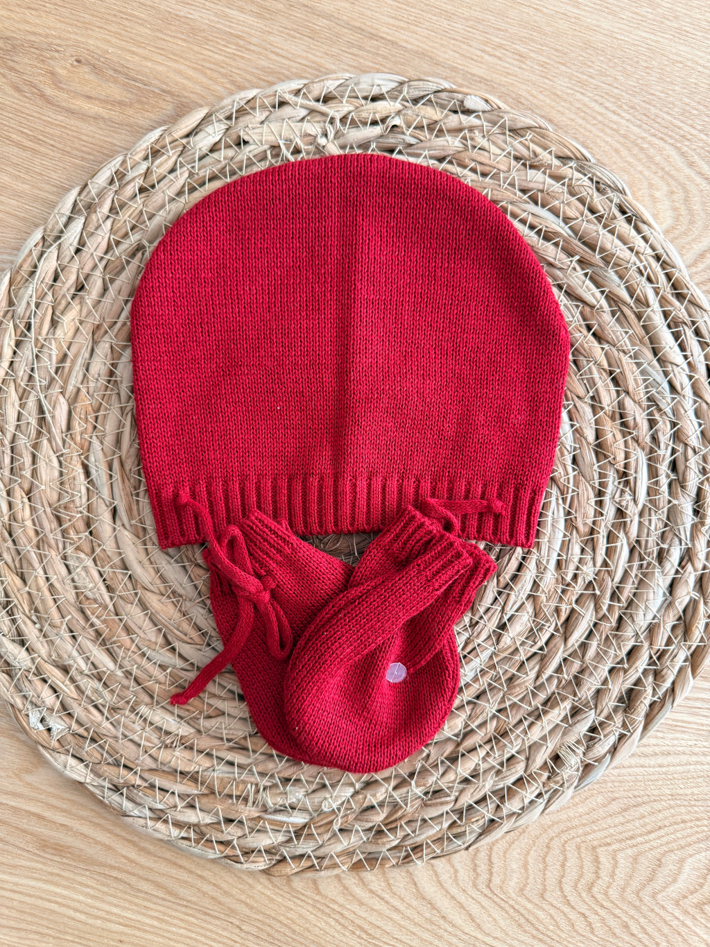 Saída Maternidade Tricot  Luan - Vermelho