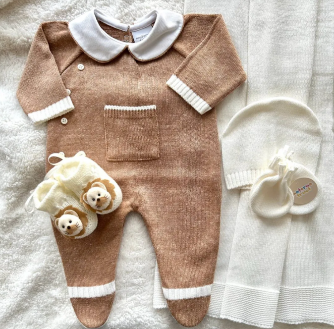 Saída Maternidade Tricot Bolsinho
