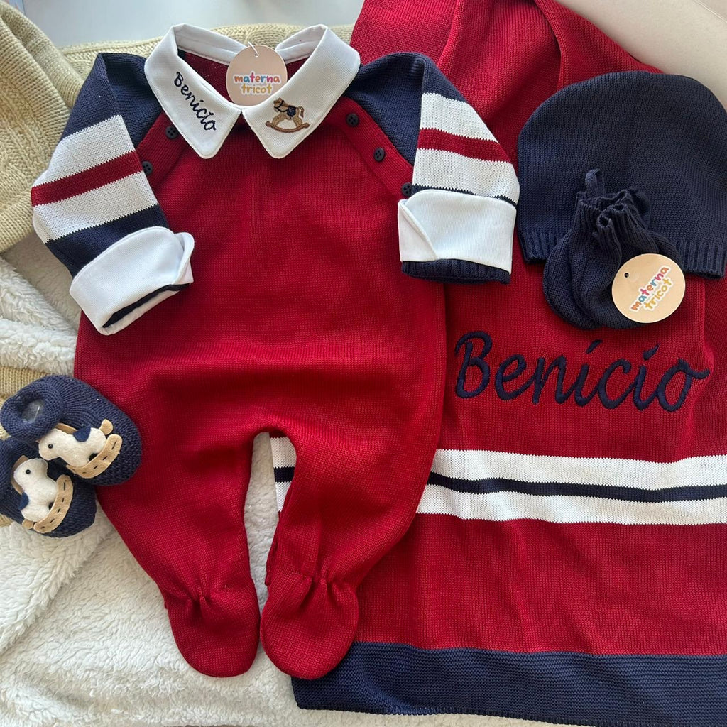 Saída Maternidade Tricot Lorenzo Luxo