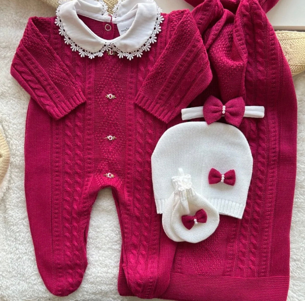 Saída Maternidade Tricot Renata c/ Rococó