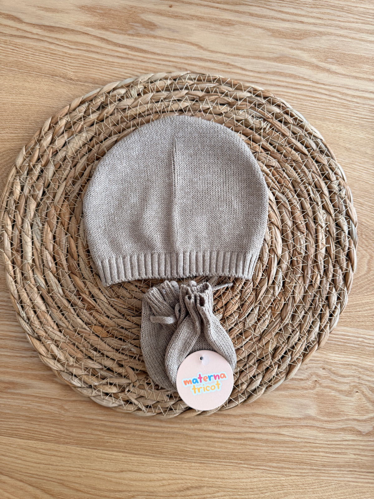 Saída Maternidade Tricot Felipe - Azul marinho com acessórios brown