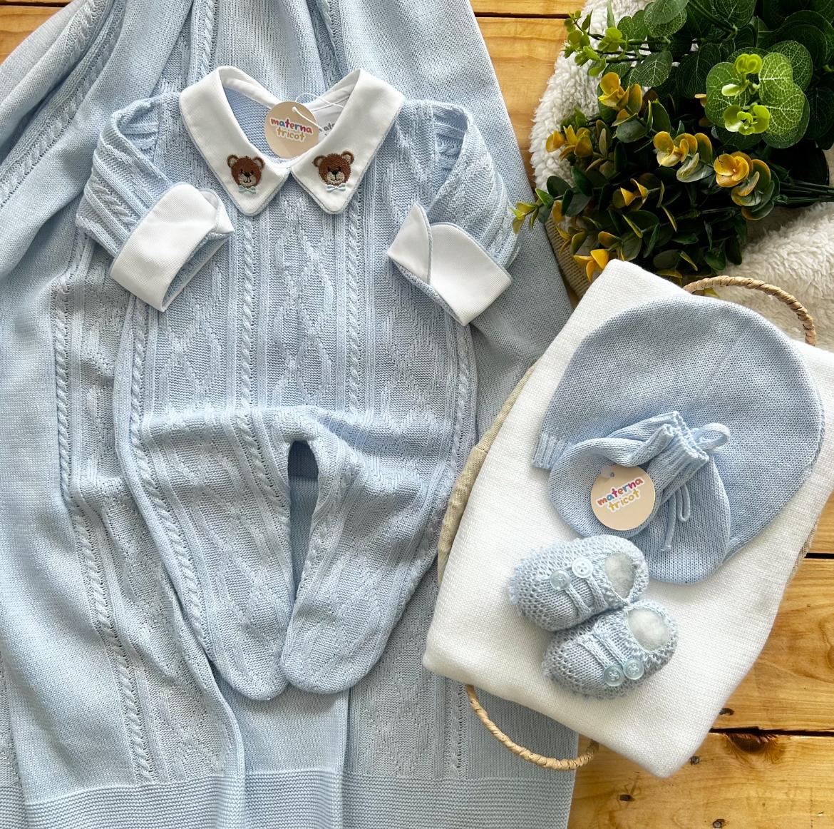 Saída Maternidade Tricot Urso Thiago