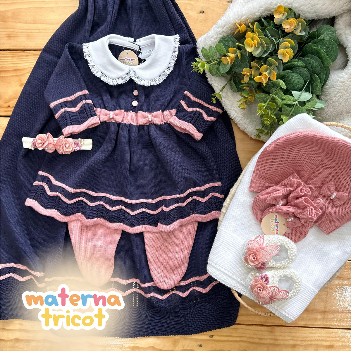 Saída Maternidade Tricot Vestido