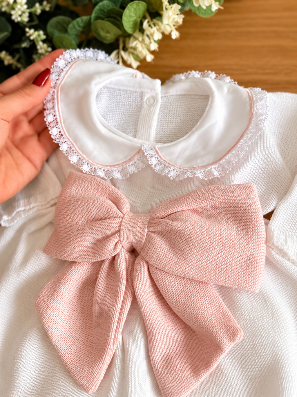 Saída Maternidade Tricot Vestido laço