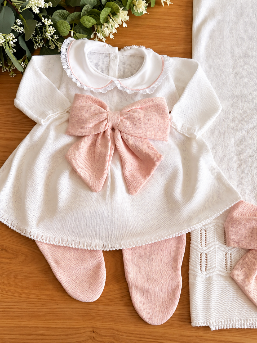 Saída Maternidade Tricot Vestido laço