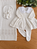 Saída Maternidade Tricot Vestido pérola