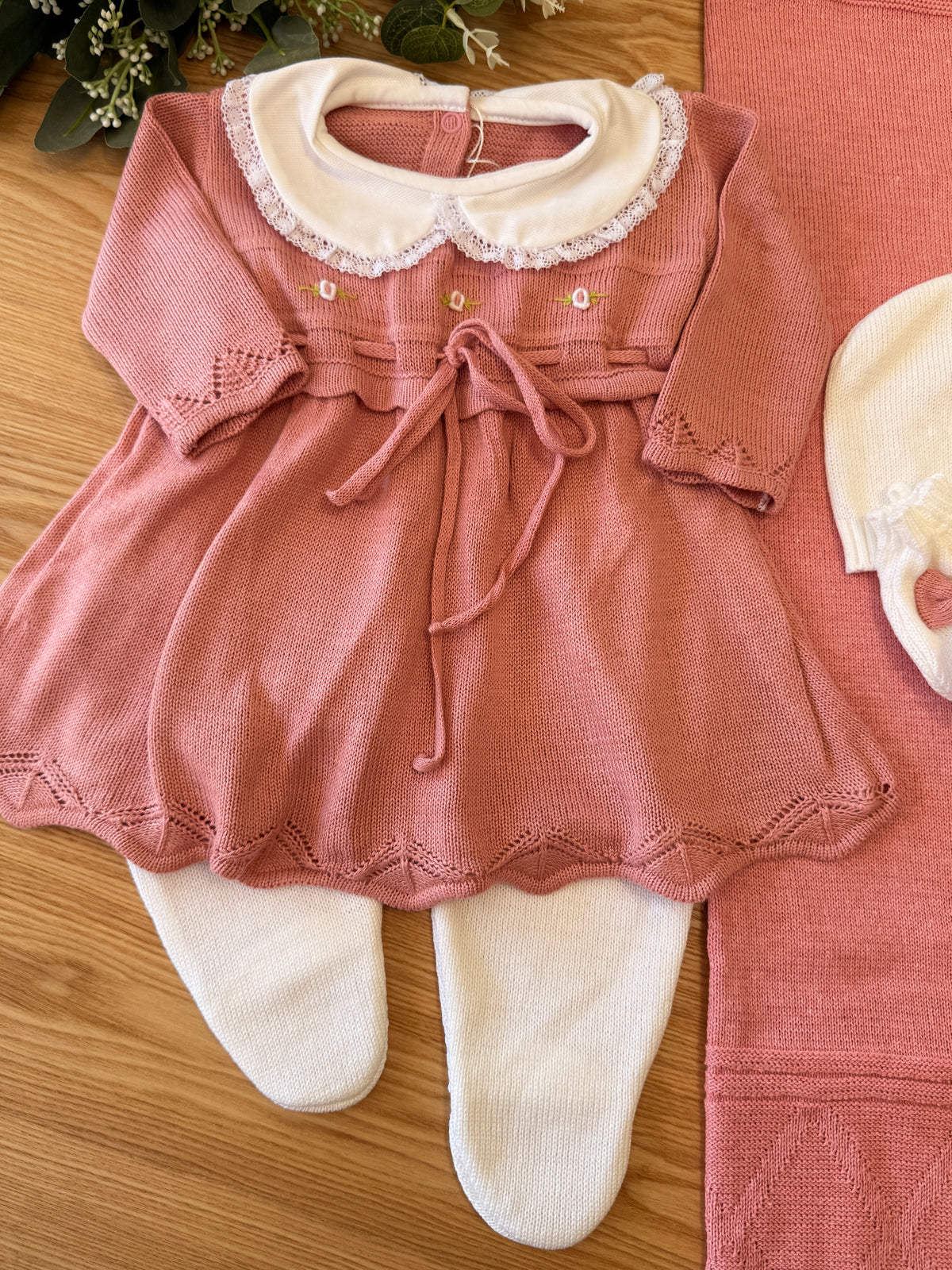 Saída Maternidade Tricot Vestido Laço Rococó