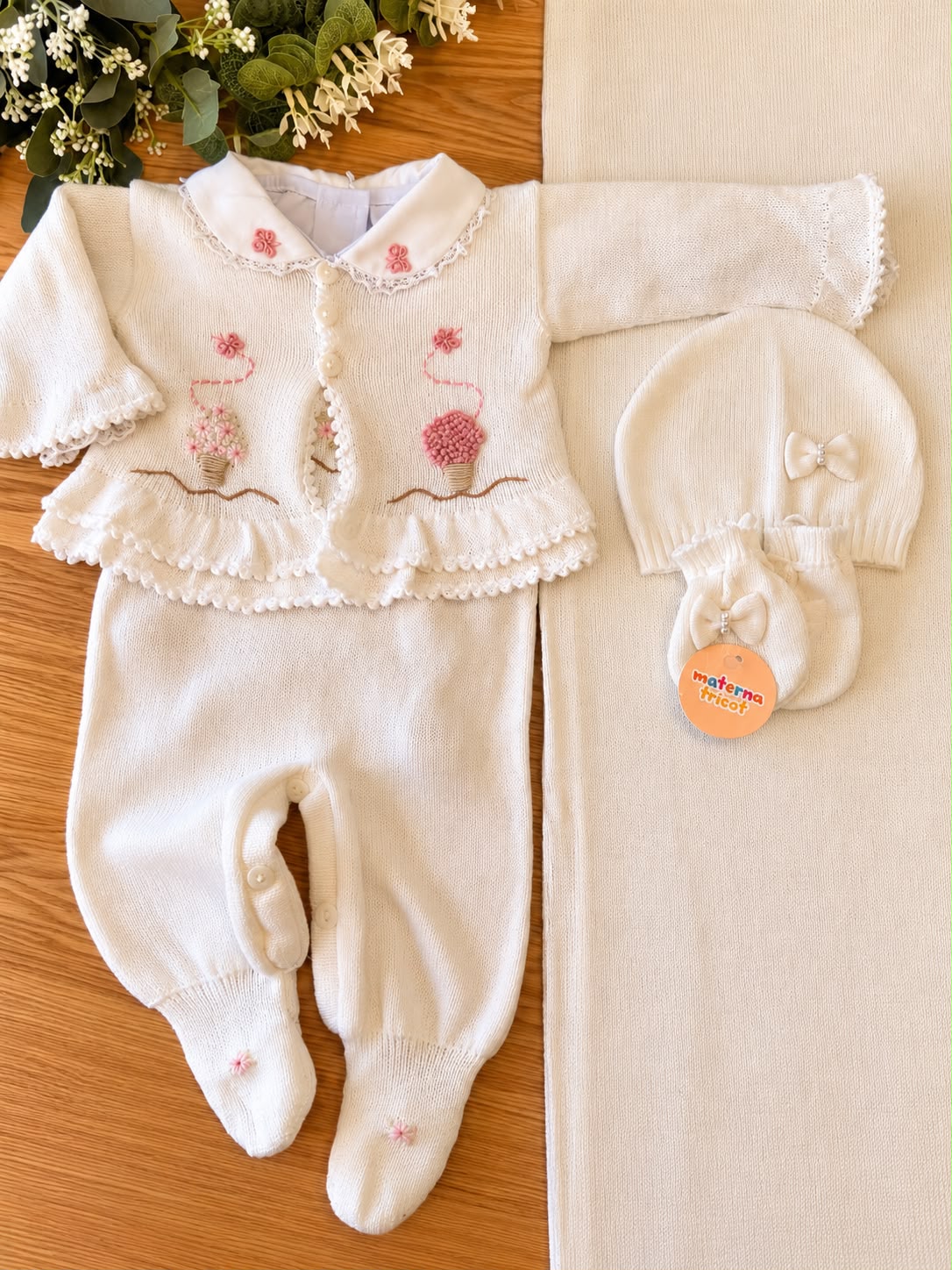 Saída Maternidade Tricot Casaquinho Jardim