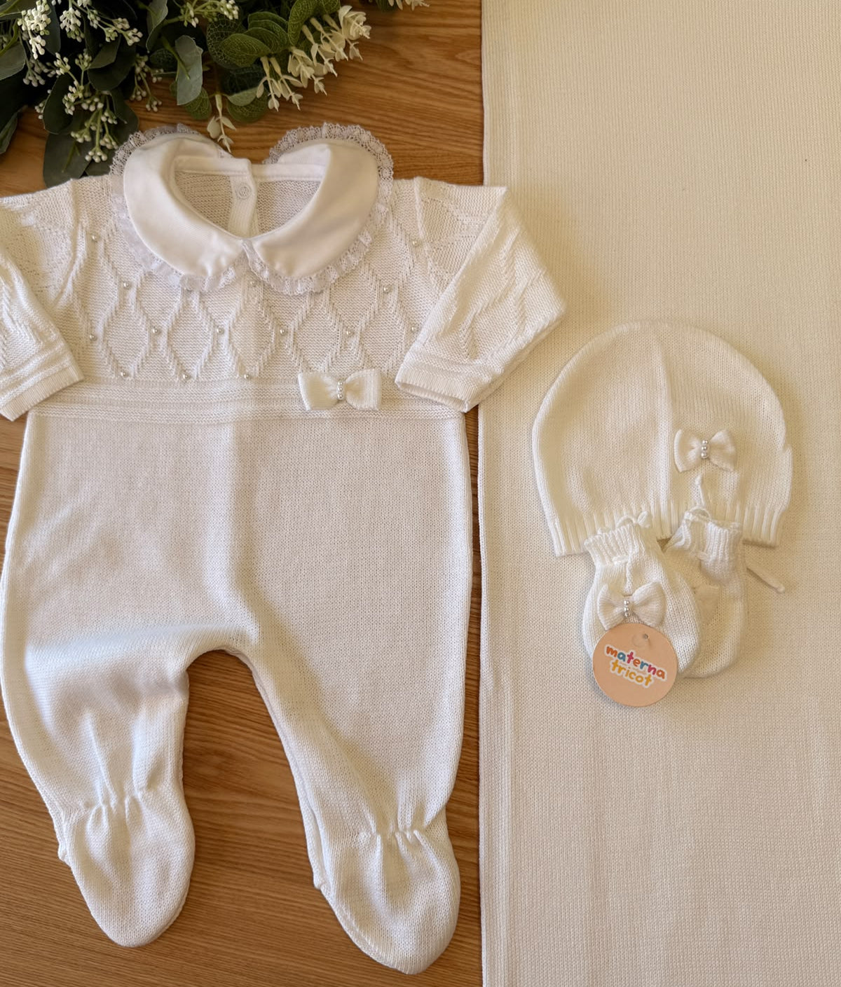 Saída Maternidade Tricot Pérola