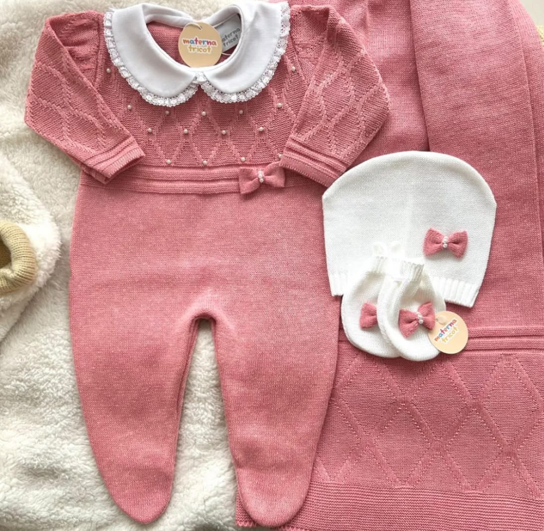 Saída Maternidade Tricot Pérola