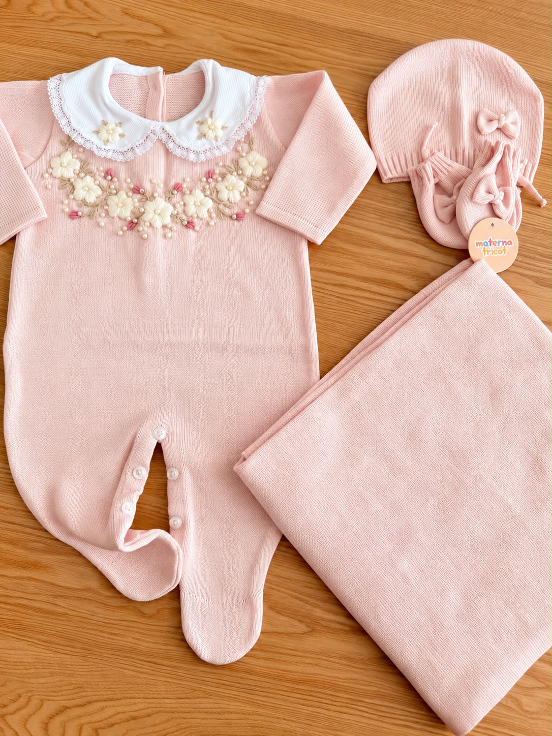 Saída Maternidade Tricot Lara Bordado