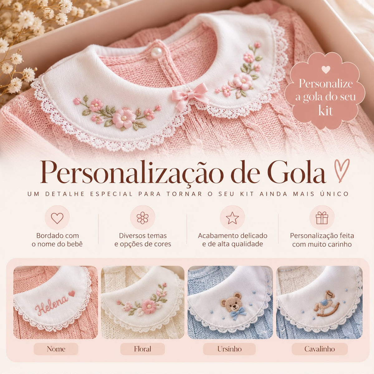 Saída Maternidade Tricot Agata Bordado