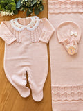Saída Maternidade Tricot Priscila Bordado
