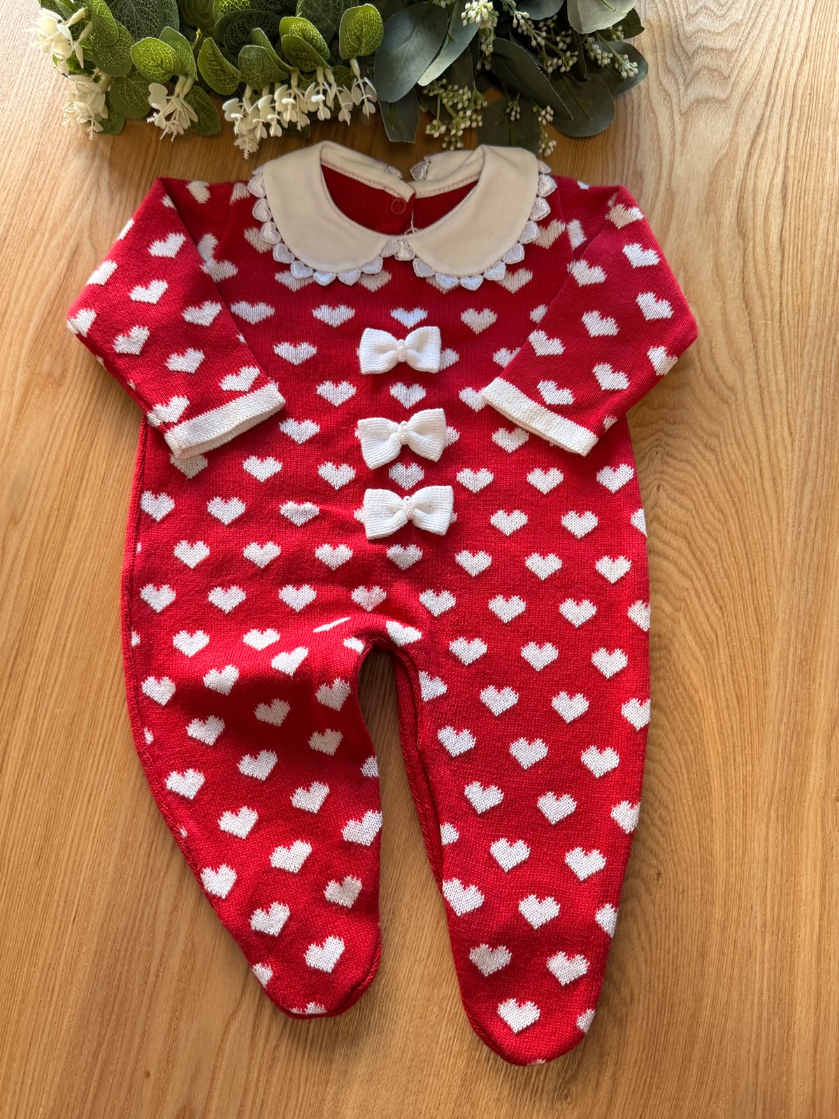 Saída Maternidade Tricot Laço Coração