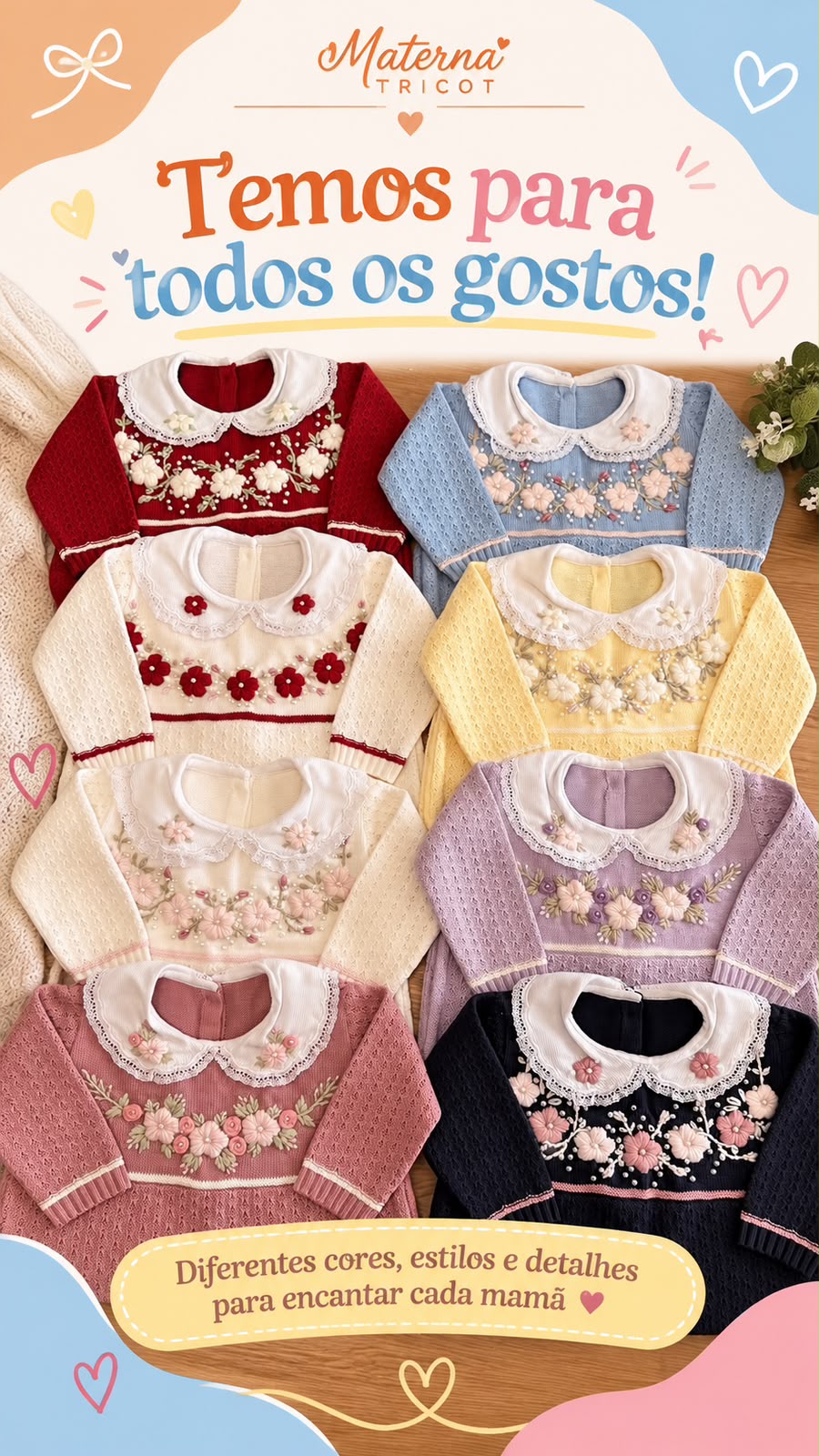 Saída Maternidade Tricot Macacão Flores