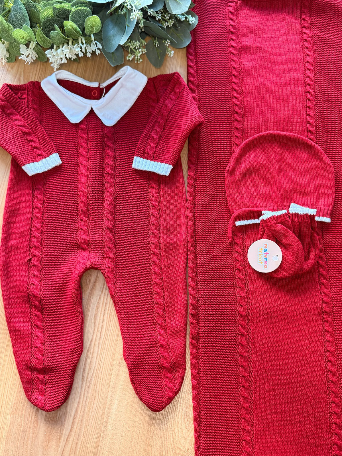 Saída Maternidade Tricot Trança e Links