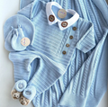 Saída Maternidade Tricot Luigi Leãozinho - Azul Bebê