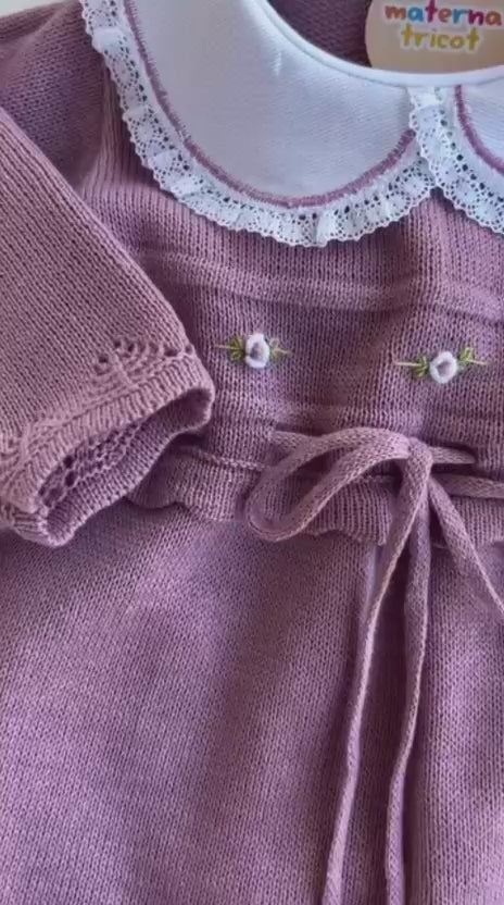 Saída Maternidade Tricot Vestido Laço Rococó