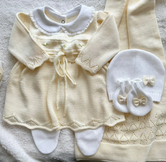Saída Maternidade Tricot Vestido Laço Rococó